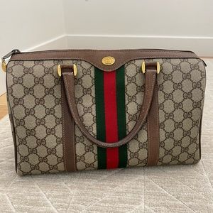 Vintage GG Plus Web Boston Bag